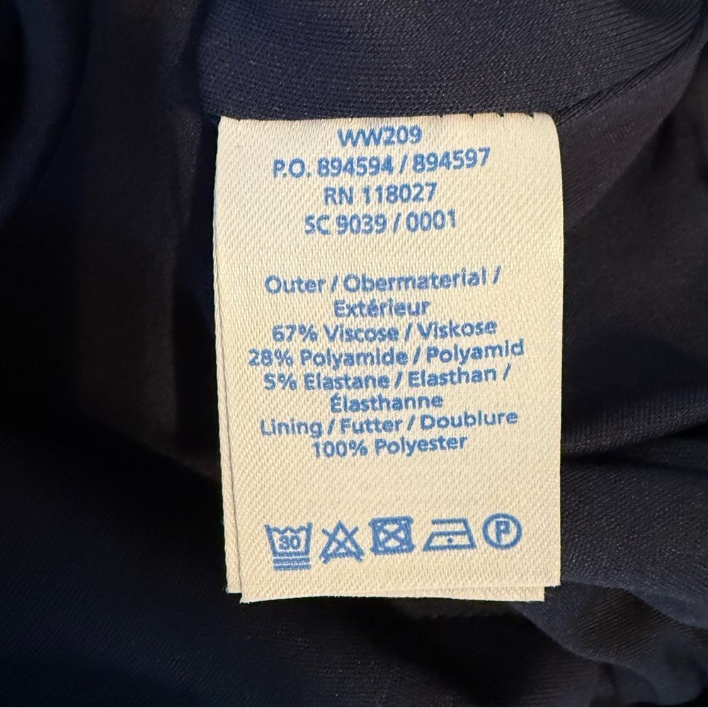 Boden Flora Ponte Navy Pink Midi V-Neckline Sheath Silhouette Size 4P - Picture 7 of 9